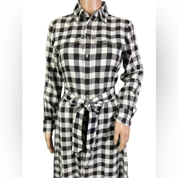 NWT Polo Ralph Lauren Shirtdress Womens Size 0 Check Buffalo Belted Twill - Picture 4 of 12